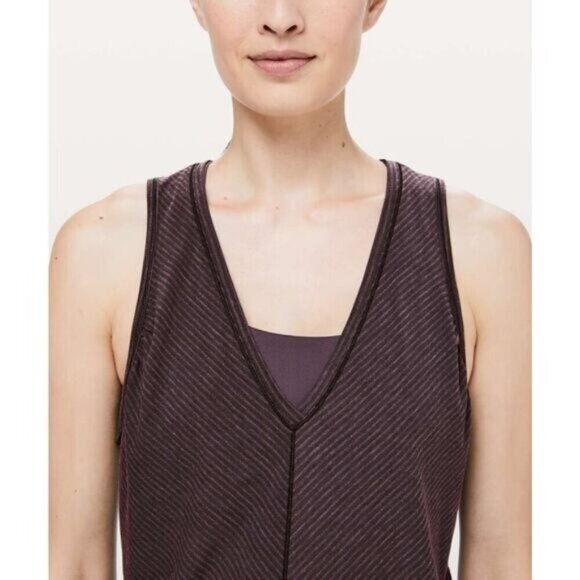 Lululemon Circuit Crusher Tank Evolution Stripe Deep Phantom Heathered Black 6 - Picture 4 of 7